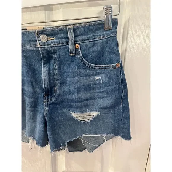 Levi’s High-Rise Shorts Slim Hip Sz 2/ 26 NWT - Picture 2 of 7
